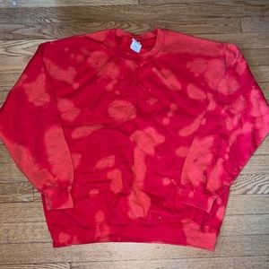 Red Tie Dye Crewneck Sweatshirt